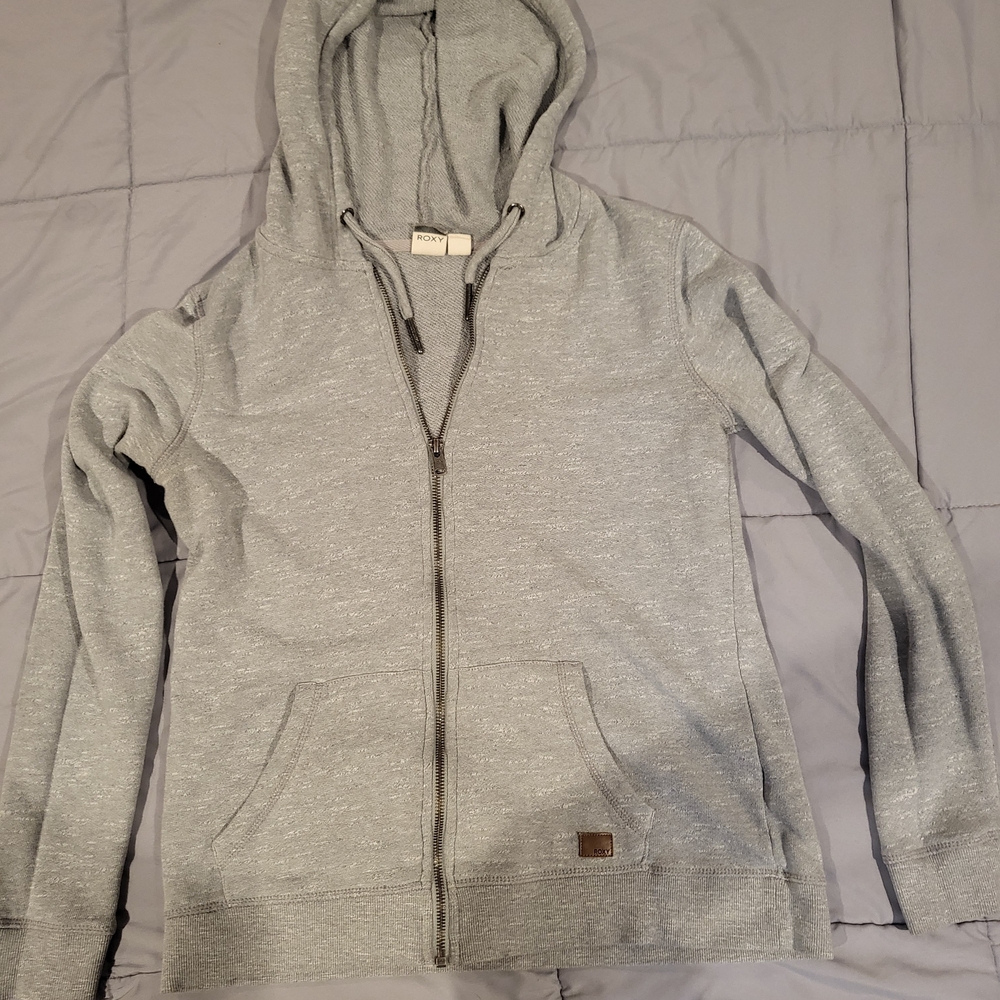 Roxy Gray Zip-Up Hoodie